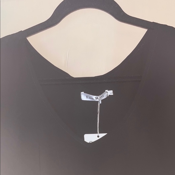 Leo Rossi Women's Black uneven hemmed mini dress with open long sleeve size L - Picture 8 of 11